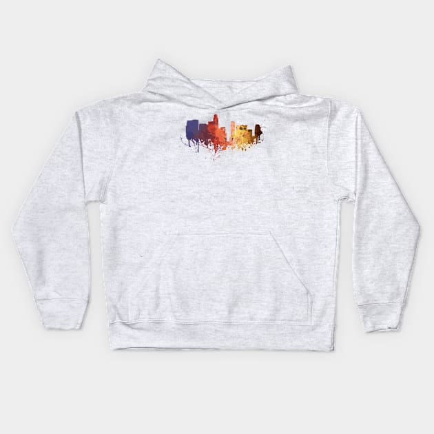 Los Angeles - Painted Skylines Kids Hoodie by DigitalShards